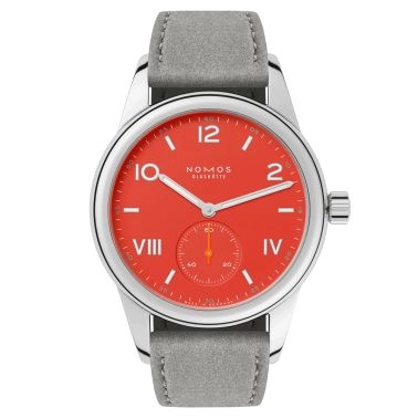NOMOS Club Campus Nonstop Red mechanical stainless steel watch red dial 36 mm 716