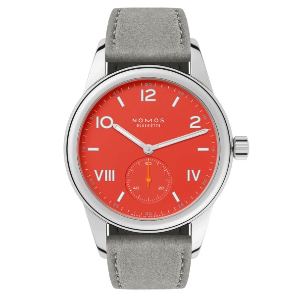NOMOS Club Campus Nonstop Red mechanical stainless steel watch red dial 36 mm 716