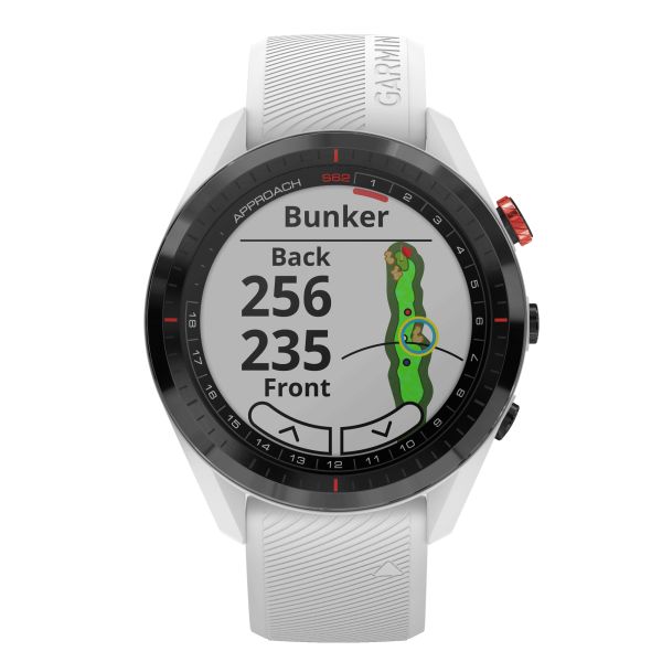 Montre Garmin Approach S62 Céramique noir bracelet silicone blanc 47 mm 010-02200-01