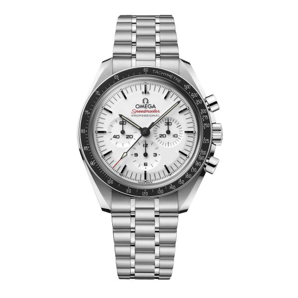 Montre Omega Speedmaster Moonwatch Professional Co-Axial Master Chronometer cadran blanc verre saphir bracelet acier 42 mm