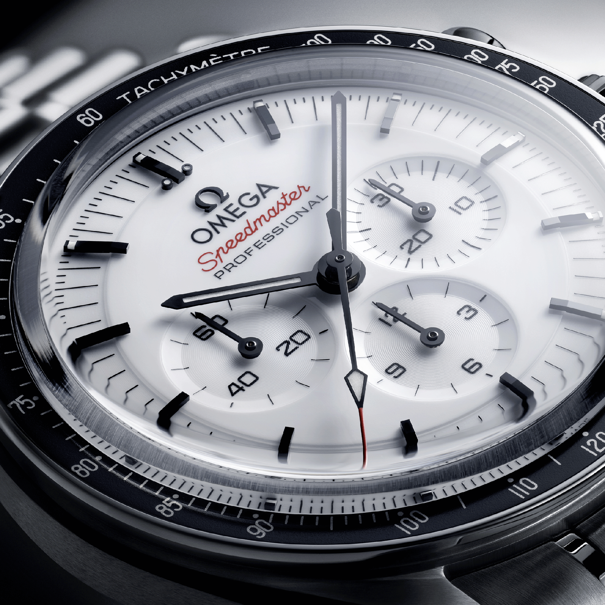 Omega Speedmaster Moonwatch Professional Co-Axial Master Chronometer white dial sapphire crystal steel bracelet 42 mm