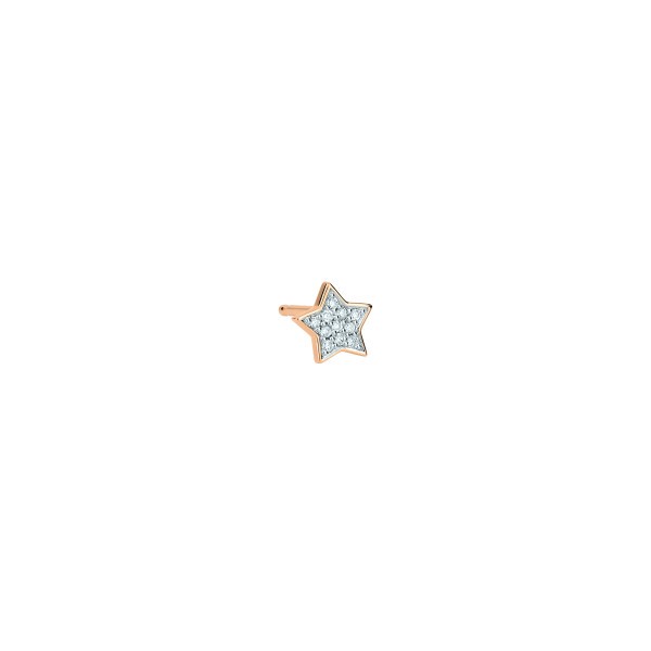 Boucle d'oreille Ginette NY Mini étoile en or rose et diamants