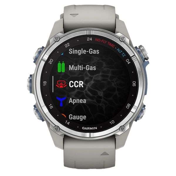 Garmin Descent Mk3 watch with gray silicone bracelet 43 mm