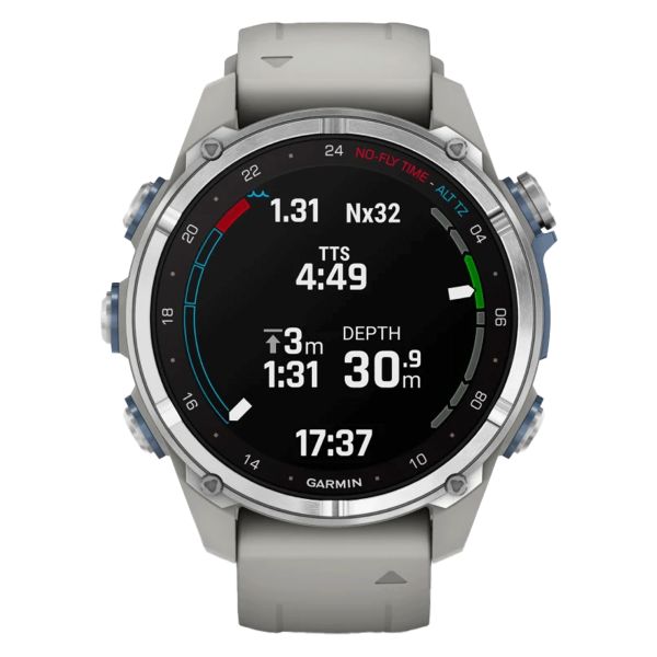 Montre Garmin Descent Mk3 bracelet silicone gris 43 mm 010-02753-04