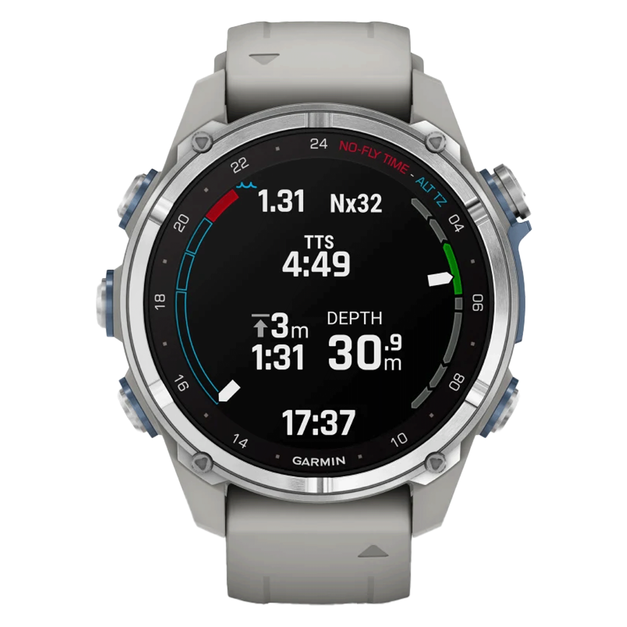 Montre Garmin Descent Mk3 bracelet silicone gris 43 mm 010-02753-04