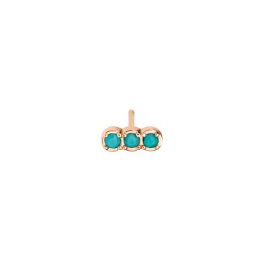 Boucle d'oreille Ginette NY Fallen Sky en or rose et turquoise