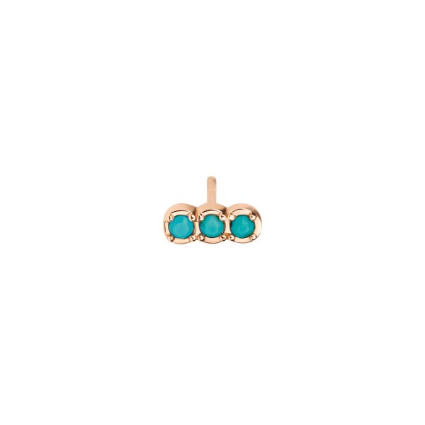 Boucle d'oreille Ginette NY Fallen Sky en or rose et turquoise