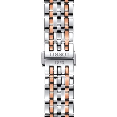 Montre Tissot T-Classic Le Locle Powermatic 80 Silicium bicolore cadran blanc index diamants bracelet acier 39 mm T006.407.22.03