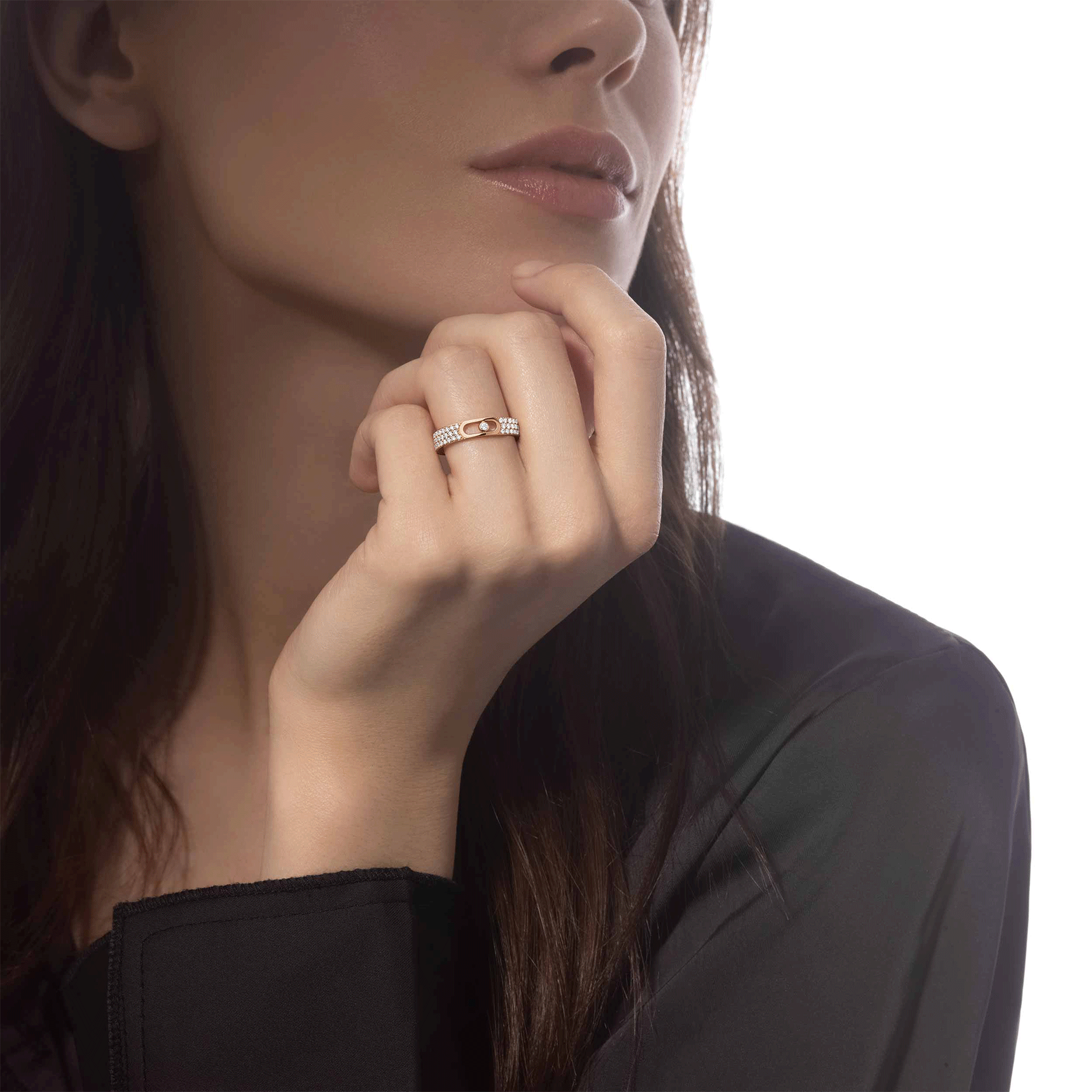 Messika Move Pavé Jewellery wedding ring in yellow gold and diamonds