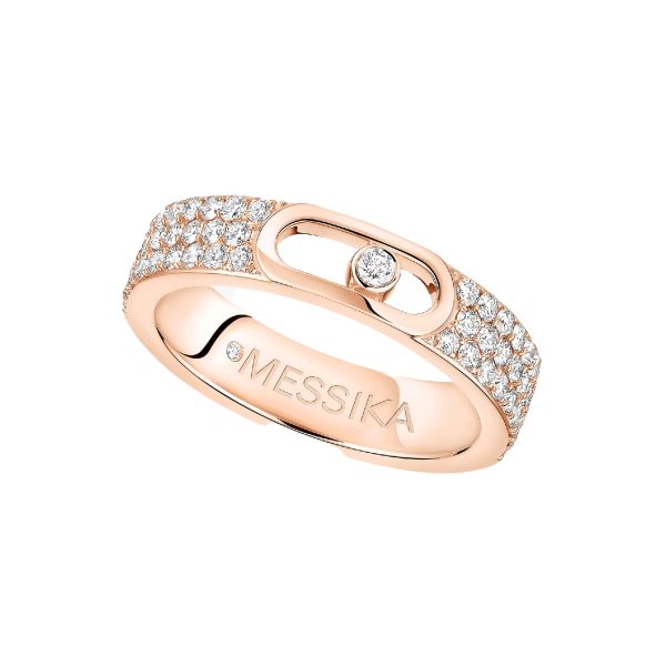 Messika Move Joaillerie Pavé wedding ring in pink gold and diamonds