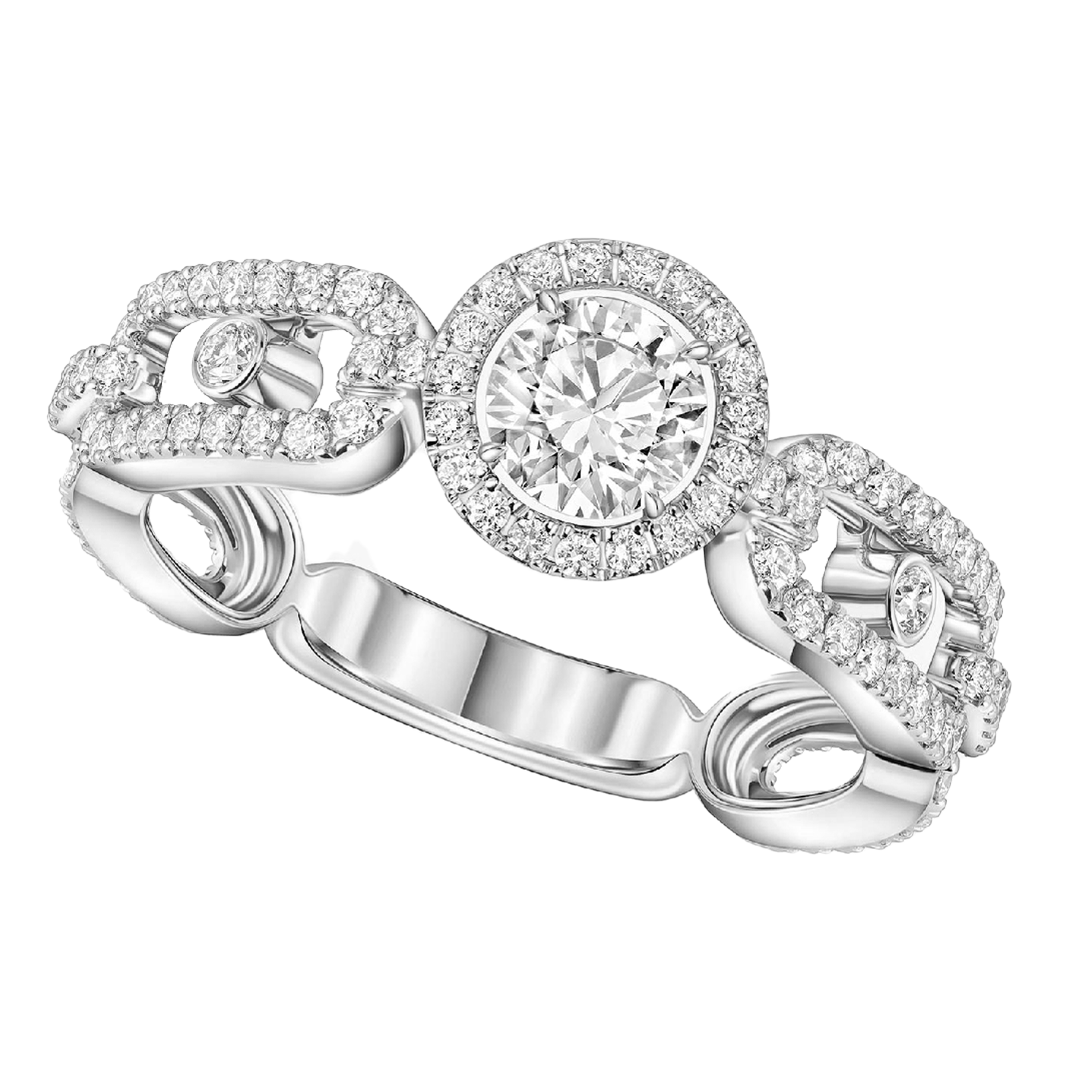 Solitaire Messika Move Link en or blanc et diamants 0,30 ct