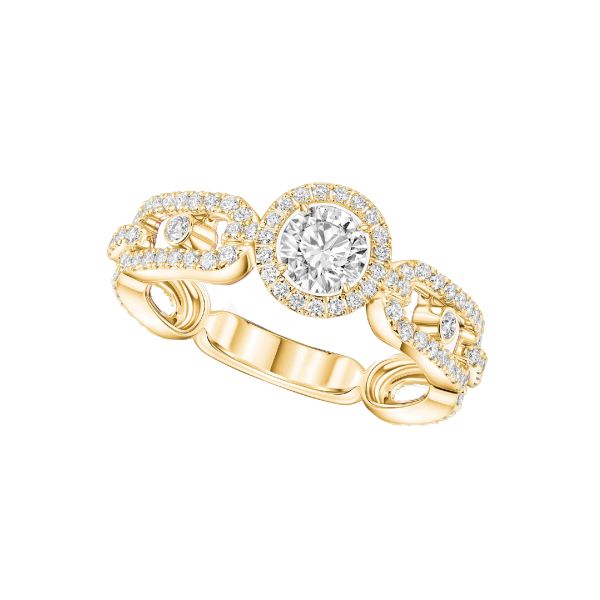 Messika Move Link solitaire in yellow gold and diamonds 0.30 ct