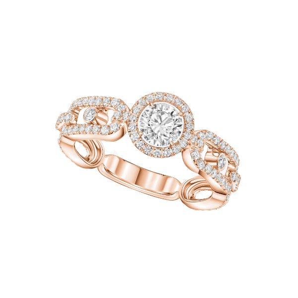 Messika Move Link solitaire in pink gold and diamonds 0,30 ct