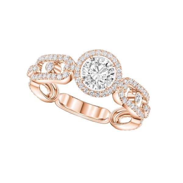 Messika Move Link solitaire in pink gold and diamonds 0,50 ct