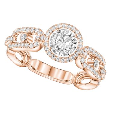 Solitaire Messika Move Link en or rose et diamants 0,50 ct