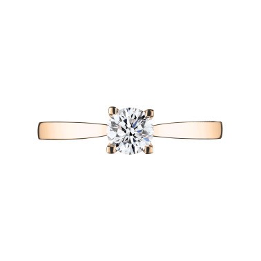 Solitaire Lepage Cupidon en or rose diamant brillant