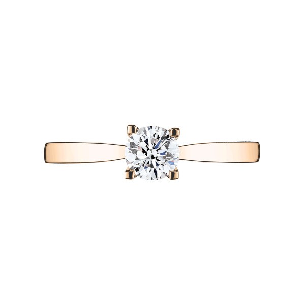 Solitaire Lepage Cupidon en or rose diamant brillant
