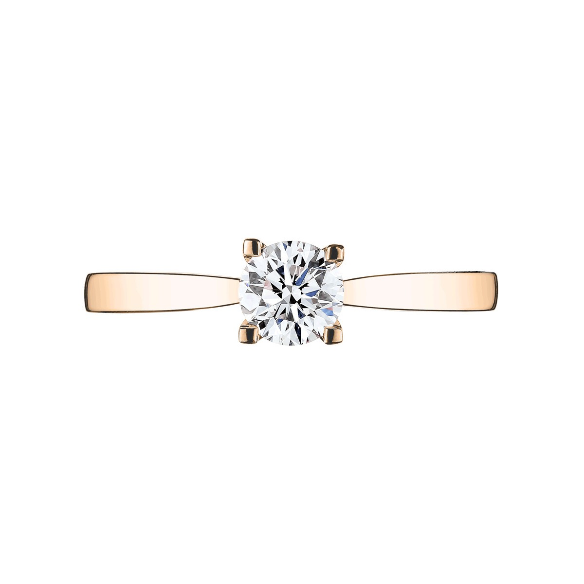 Solitaire Lepage Cupidon en or rose diamant brillant