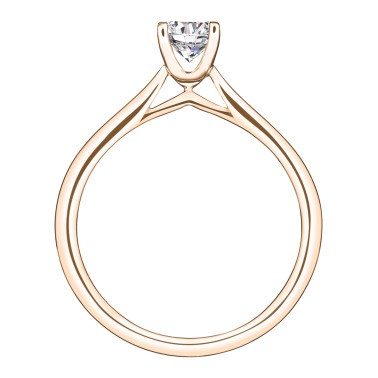 Solitaire Lepage Cupidon en or rose diamant brillant