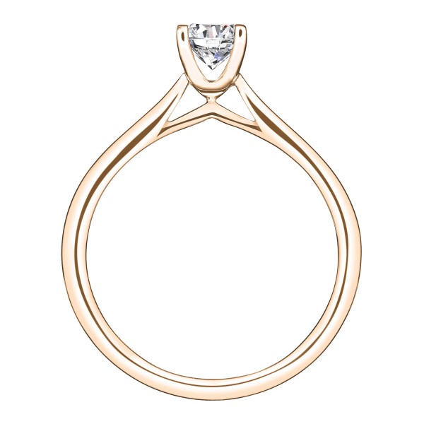 Solitaire Lepage Cupidon en or rose diamant brillant