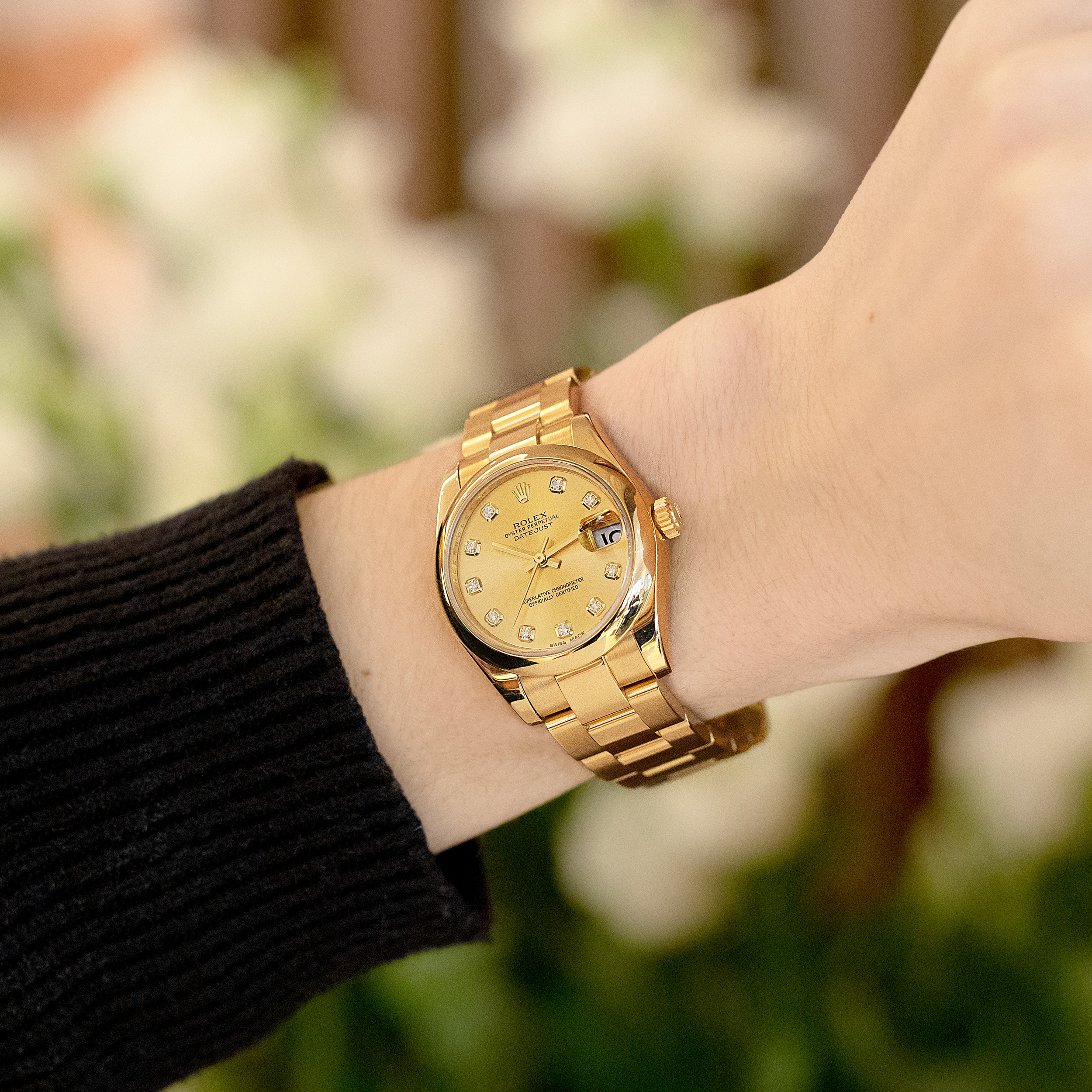 Montre Rolex Lady Datejust 31 mm or jaune automatique Full Set 2015