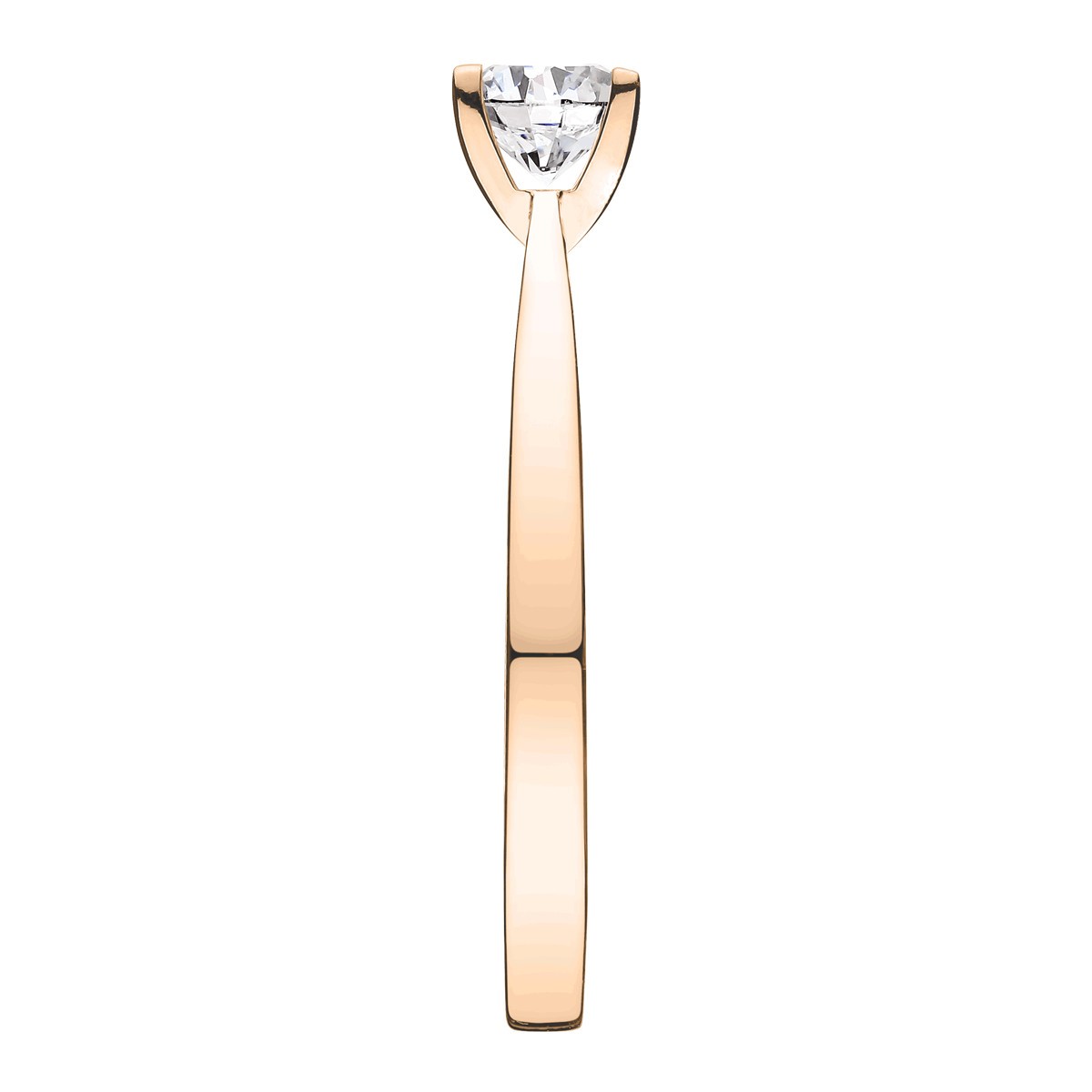 Solitaire Lepage Cupidon en or rose diamant brillant
