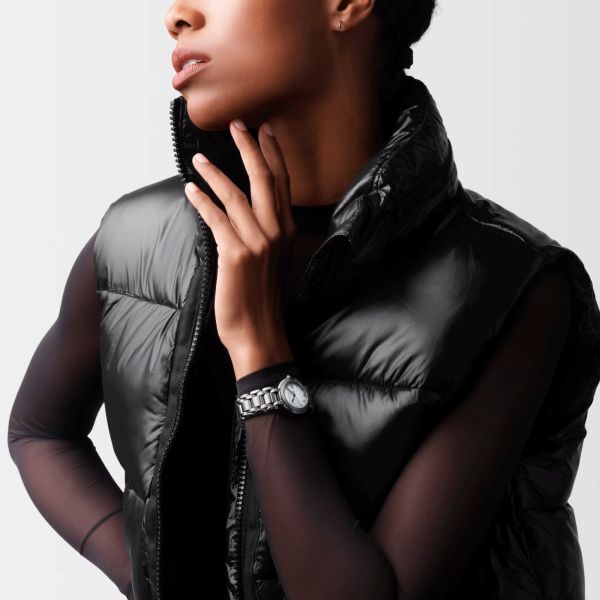 Longines PrimaLuna quartz diamond index white mother-of-pearl dial steel bracelet 30 mm