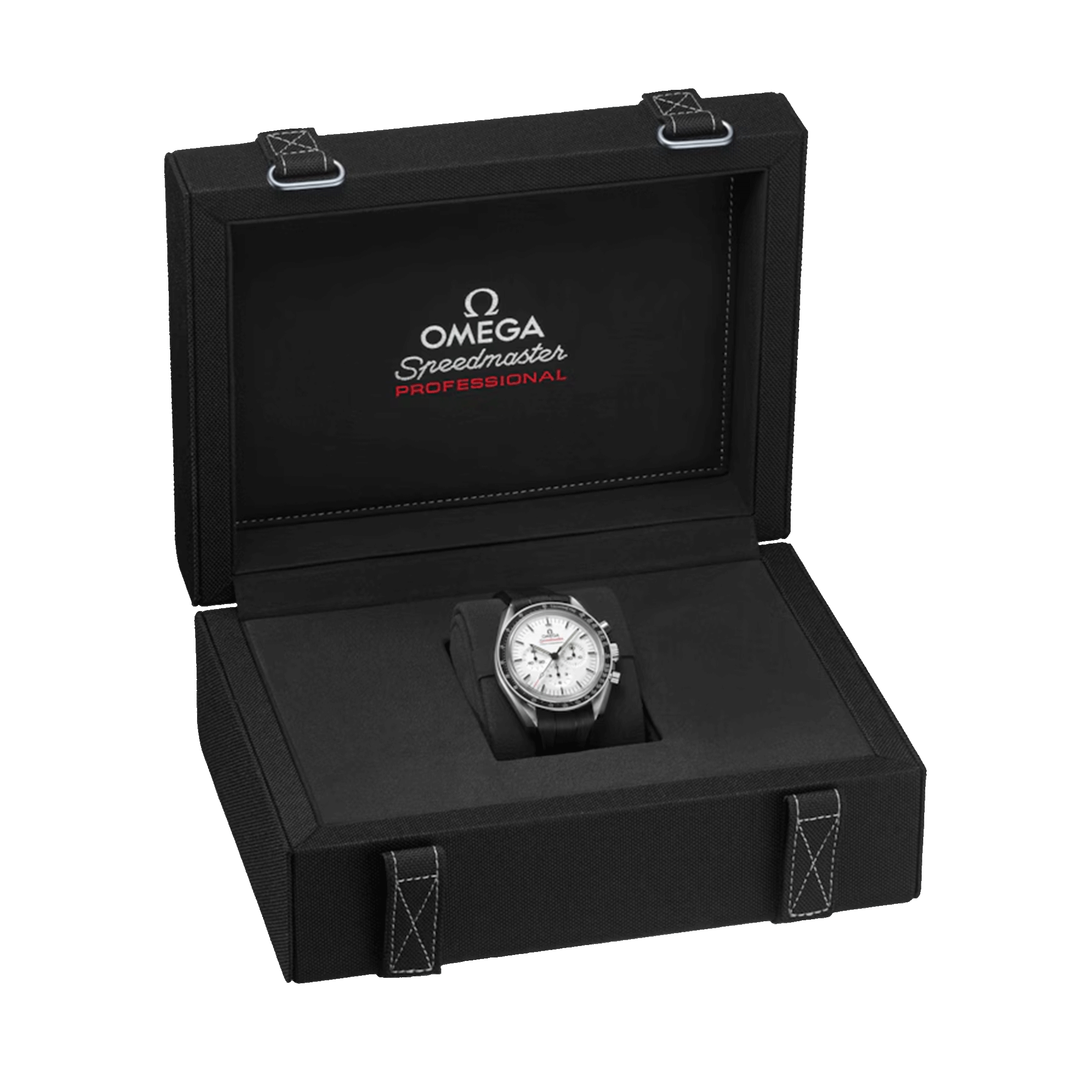 Omega Speedmaster Moonwatch Professional Co-Axial Master Chronometer white dial sapphire crystal rubber strap 42 mm