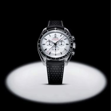 Montre Omega Speedmaster Moonwatch Professional Co-Axial Master Chronometer cadran blanc verre saphir bracelet cuir 42 mm