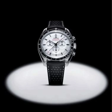 Omega Speedmaster Moonwatch Professional Co-Axial Master Chronometer white dial sapphire crystal leather strap 42 mm
