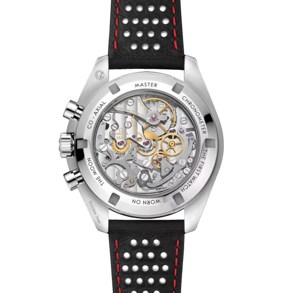 Montre Omega Speedmaster Moonwatch Professional Co-Axial Master Chronometer cadran blanc verre saphir bracelet cuir 42 mm