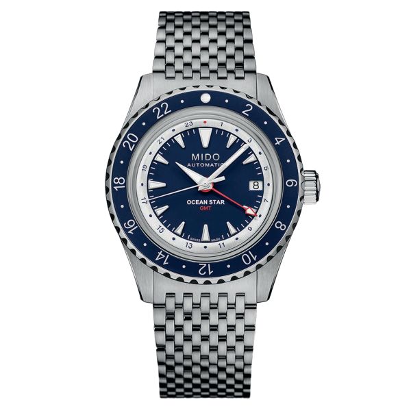 Mido Ocean Star GMT Special Edition automatic watch blue dial steel bracelet 40.5 mm M026.829.18.041.00