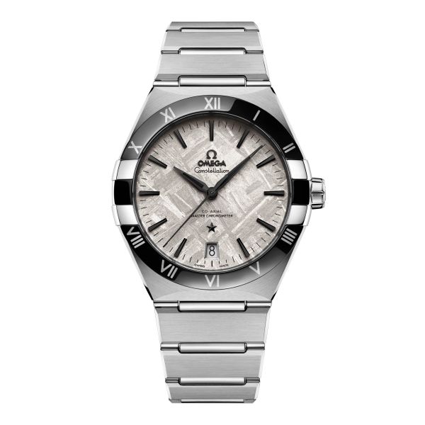 Montre Omega Constellation Météorite Co-Axial Master Chronometer cadran gris bracelet acier 41 mm