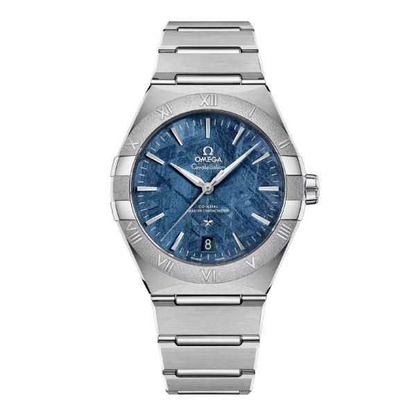 Montre Omega Constellation Météorite Co-Axial Master Chronometer cadran bleu bracelet acier 41 mm