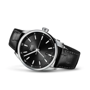 Oris Artix Date automatic black dial leather strap 42 mm