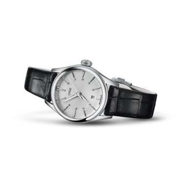 Oris Artelier Date Diamonds automatic silver dial leather strap 28 mm