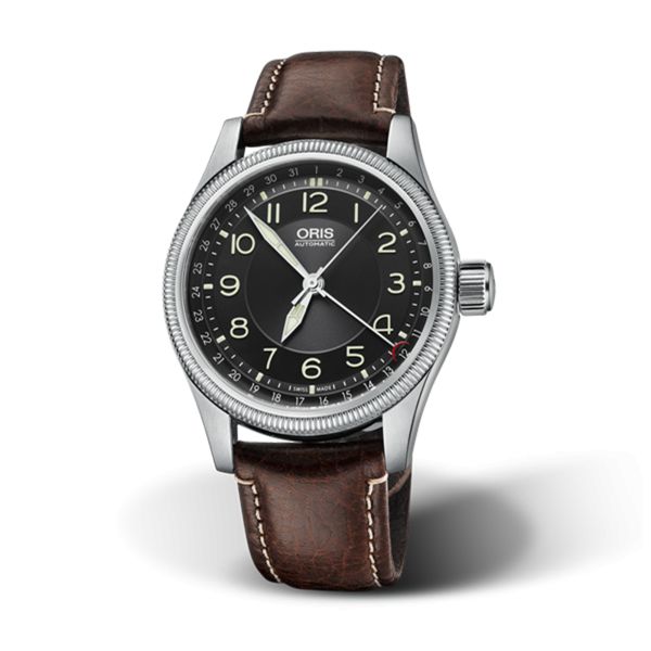 Oris Big Crown Pointer Date automatic black dial leather strap 40 mm