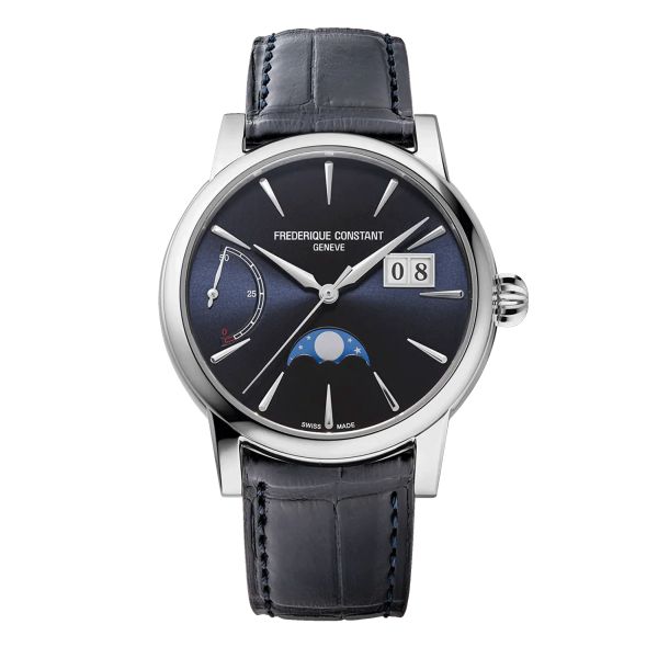 Frédérique Constant Manufacture Classic Power Reserve Big Date automatic blue dial leather strap 40 mm