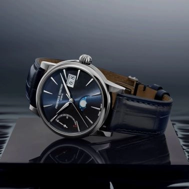 Frédérique Constant Manufacture Classic Power Reserve Big Date automatic blue dial leather strap 40 mm