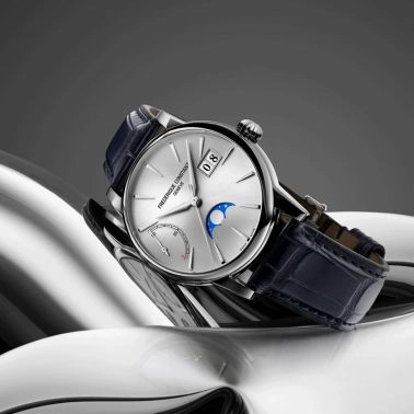 Frédérique Constant Manufacture Classic Power Reserve Big Date automatic silver dial leather strap 40 mm
