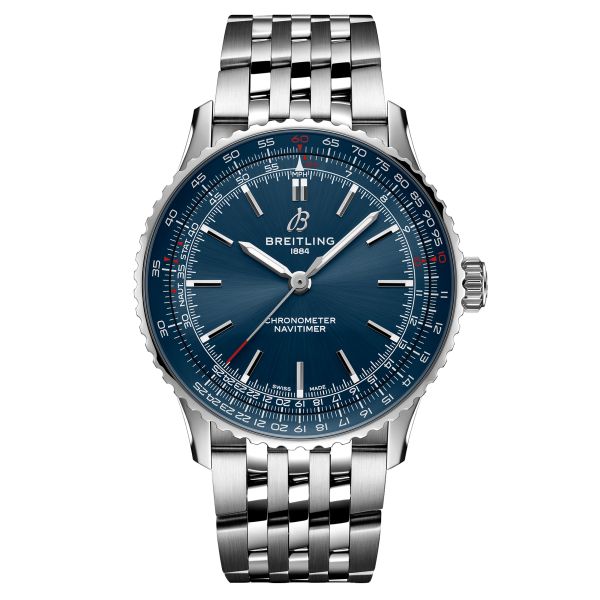 Breitling Navitimer 2024 automatic watch blue dial steel bracelet 41 mm