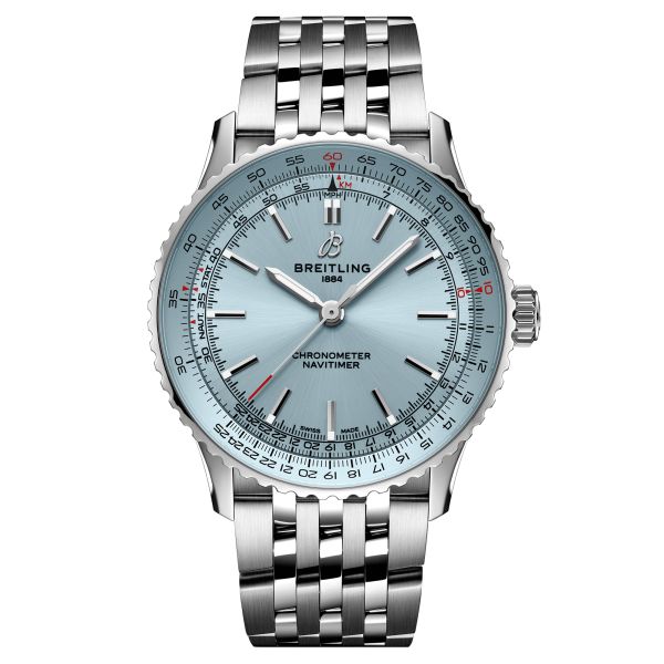 Breitling Navitimer 2024 automatic watch glacier blue dial steel bracelet 41 mm