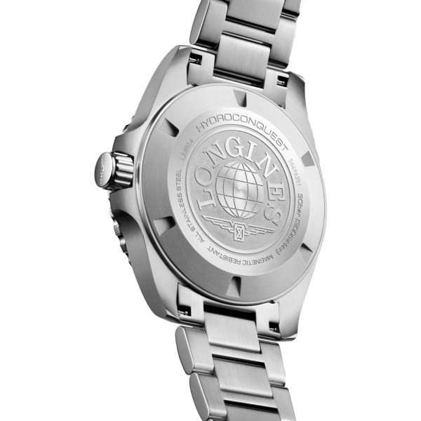Montre Longines Hydroconquest GMT automatique cadran vert bracelet acier 43 mm L3.890.4.06.6