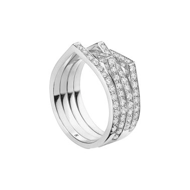 Bague Repossi Antifer 4 rangs Pavée en or blanc et diamants RAF2BEWG00000