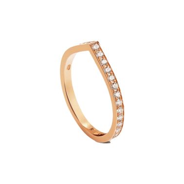 Paved Repossi Antifer Ring in rose gold and diamonds