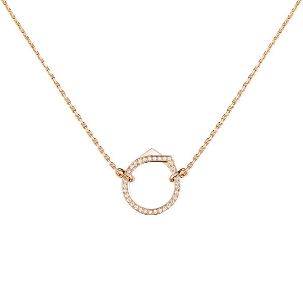 Reposi Antifer Pavé necklace in rose gold and diamonds