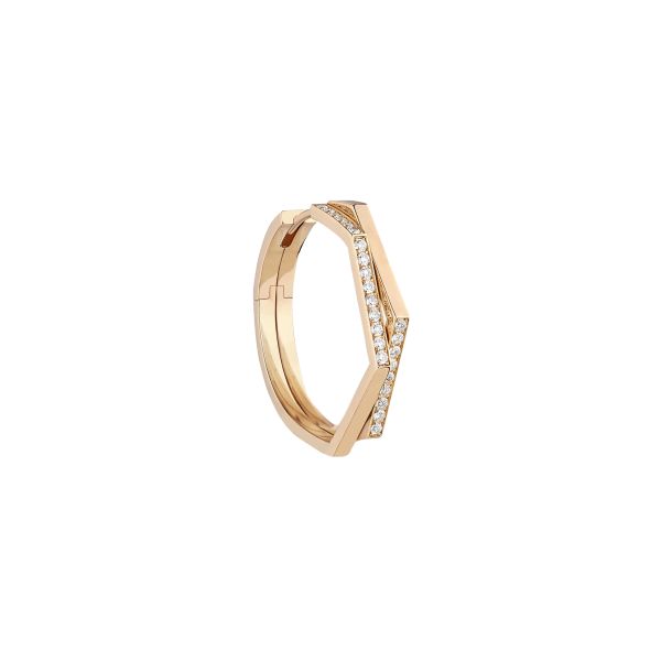 Repossi Antifer M 2-row hoop earrings in rose gold and diamonds