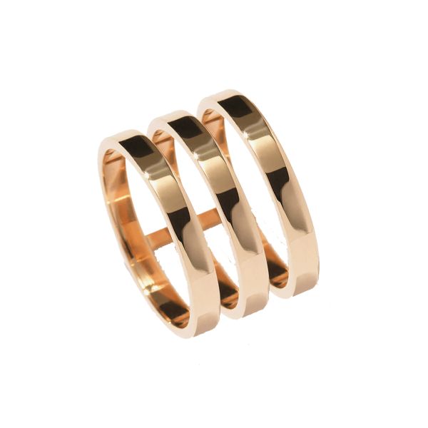 Repossi Berbere 3-row ring in rose gold