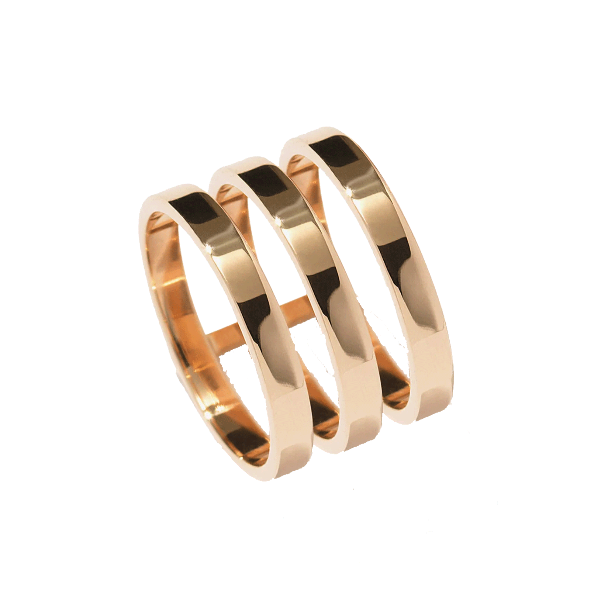 Repossi Berbere 3-row ring in rose gold