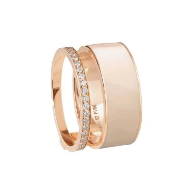 Repossi Berbere Chromatic Nude lacquered ring in rose gold and diamonds